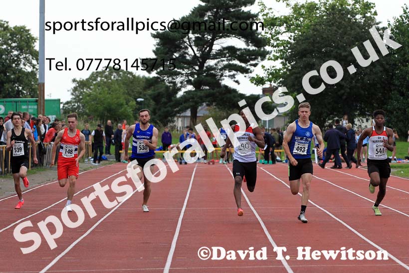 100 metres, 2023 NEGP 5 Monkton, Wed, July 26th. Photo: David T. Hewitson/Sports for All Pics